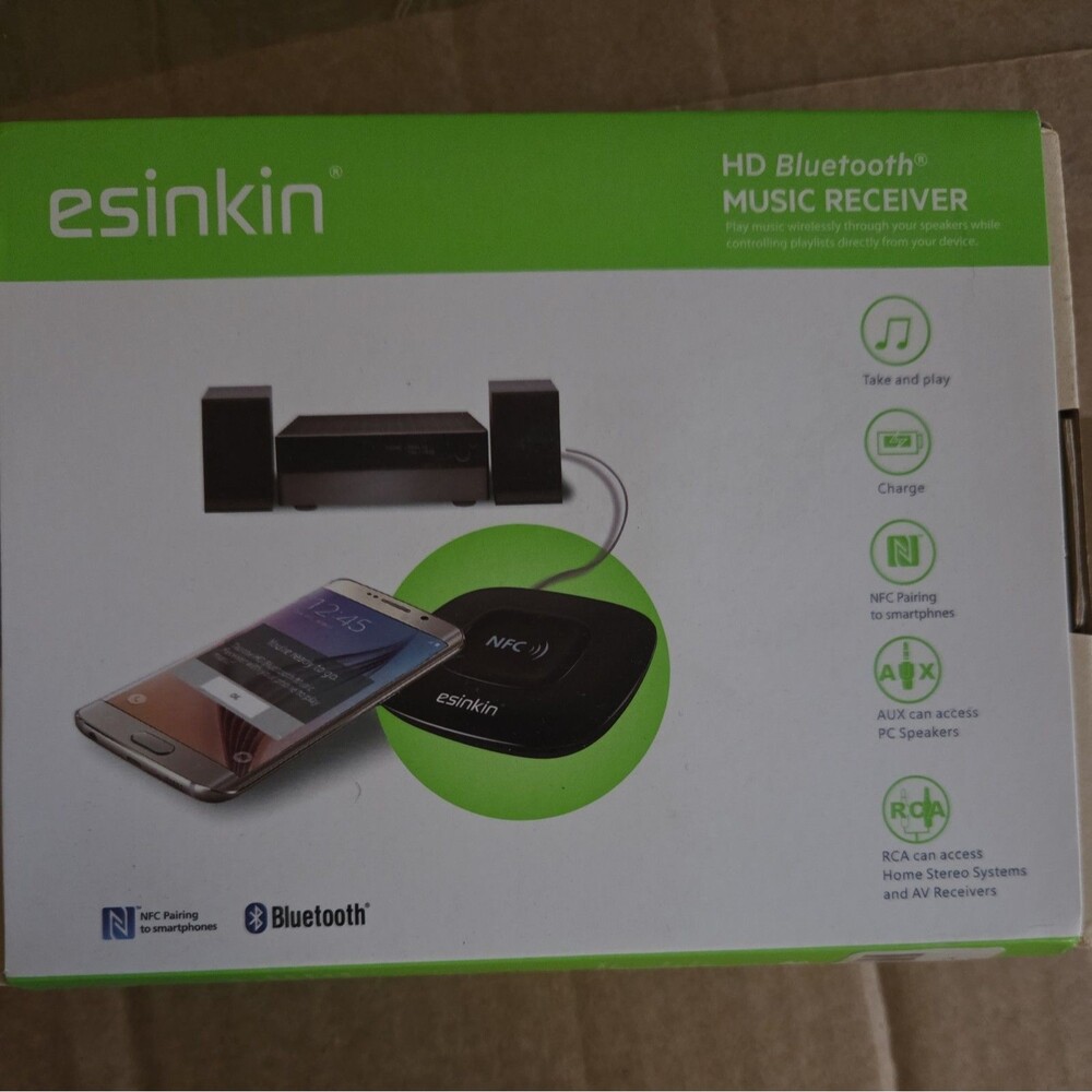BLUETOOTH RECEIVER Wireless Audio Adapter HD Home Stereo Music Streaming ESINKIN
